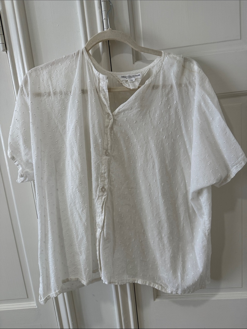 Emerson Fry White Eyelet Button-Up Top
